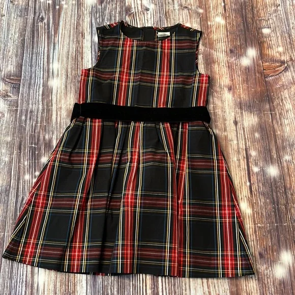 j crew red plaid dress New! J.Crew sz Medium M Red Tartan Plaid Smocked Midi Dress NWT